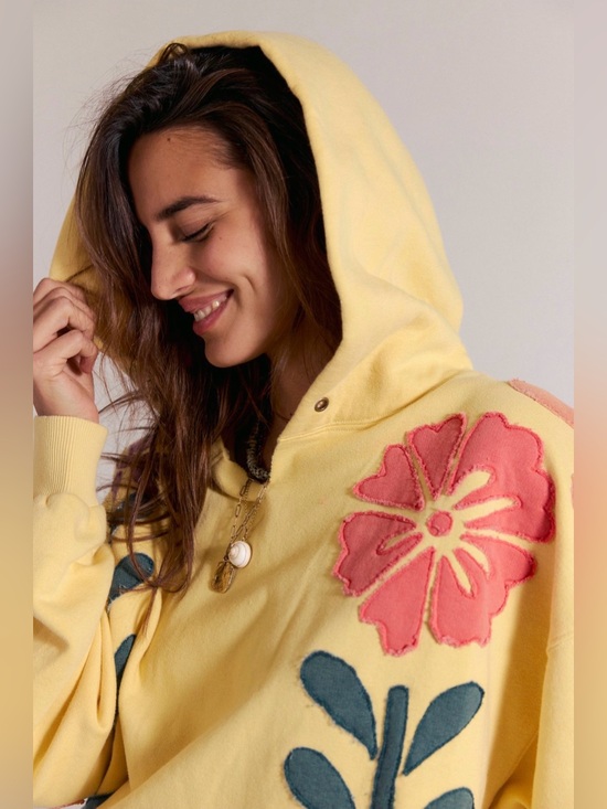 Free People Tops - Free People We The Free It’s A Vibe Flowers Hoodie NWT Size M